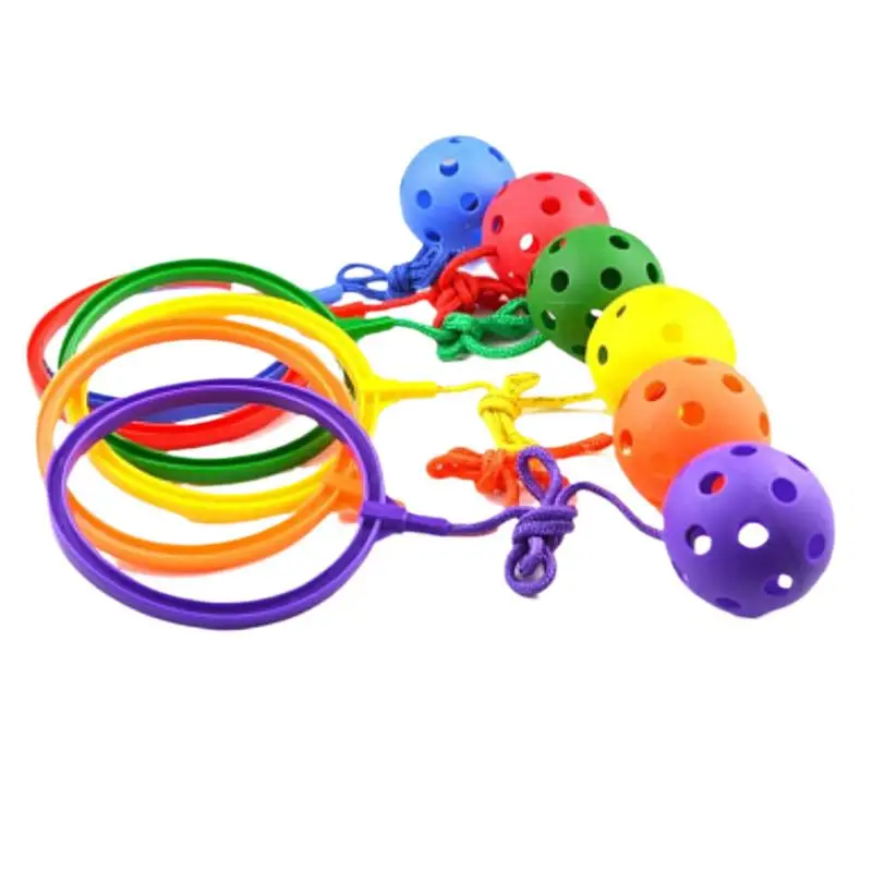 كرة تخطي الكاحل للأطفال بألوان متنوعة دوارة ناعمة ذات ساق واحدة سوينغ حلقة القفز التنسيق اللياقة البدنية كرة رياضية خارج