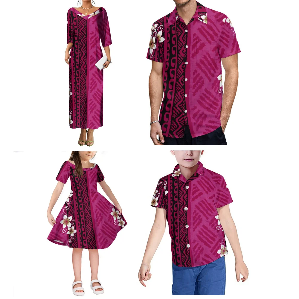 Em 2025, As novas roupas de festa de família personalizadas de verão da Polinésia incluem vestidos de mãe-filha e camisas casuais de pai-filho