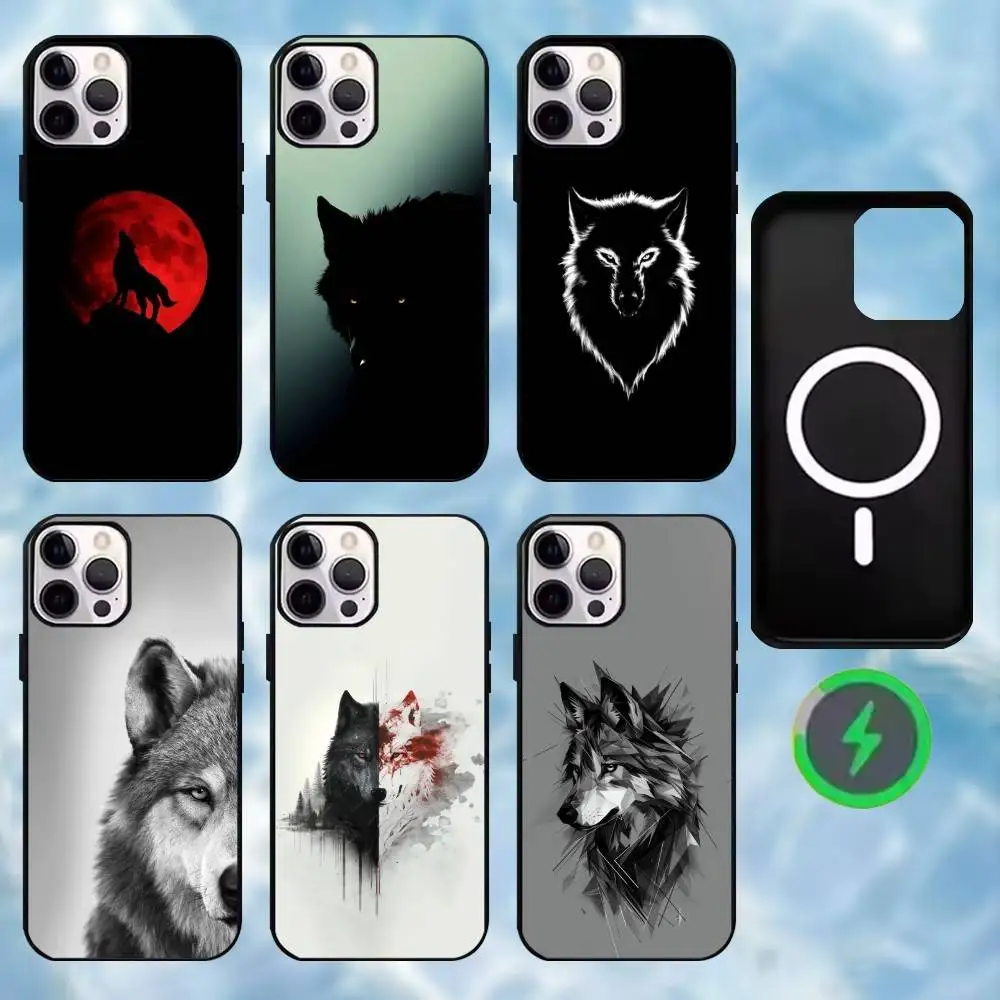 

Wolf Animals Cool Phone Case For iPhone17,16,15,14,13,12,11 Plus,Wireless charging protective case soft cover