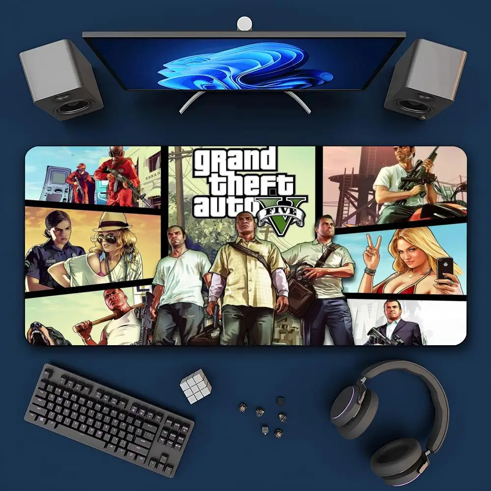 Grand T-Theft Auto V Mouse Pad HD Printing Computer Gamers Locking Edge Non-slip Mause Pads XXL90x40cm Keyboard PC Desk Pad cs l