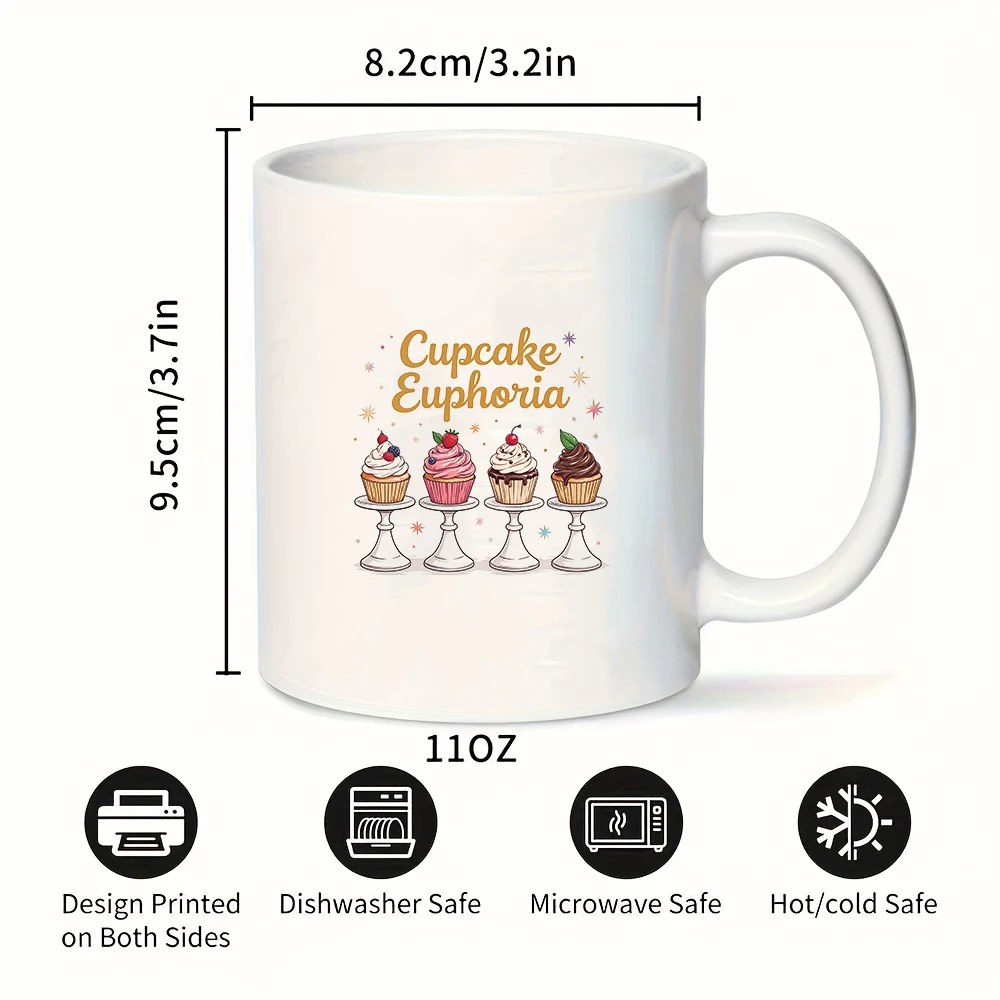 كوب سعة 11 أونصة + كوب كعكة حالمة على شكل قلب للأطفال، كوب للمشروبات الساخنة والباردة، هدية مكتب عائلية لعيد الميلاد