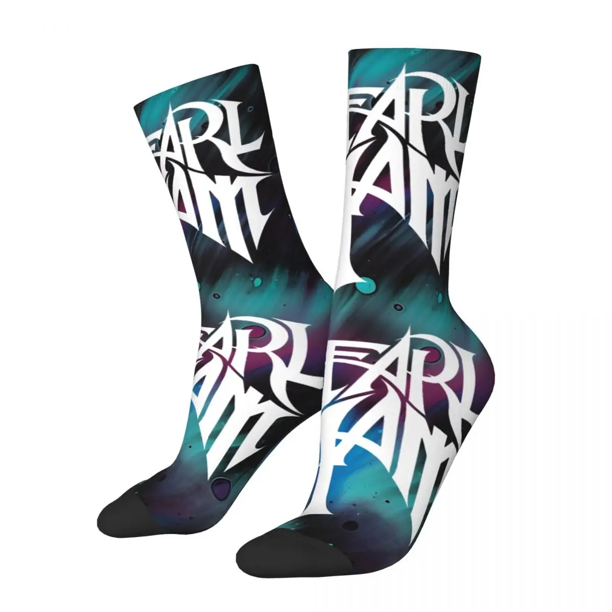 Retro Jam Grafitti Men's compression Socks Unisex Pearl Jam Harajuku Pattern Printed Novelty Crew Sock