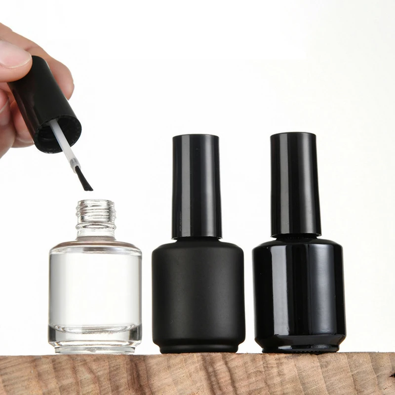 15ML Empty Nail Polish Anti-light Glass Nail Polish Bottle With Lid Brush Cosmetic Containers Portable Nail Bottle With Brush