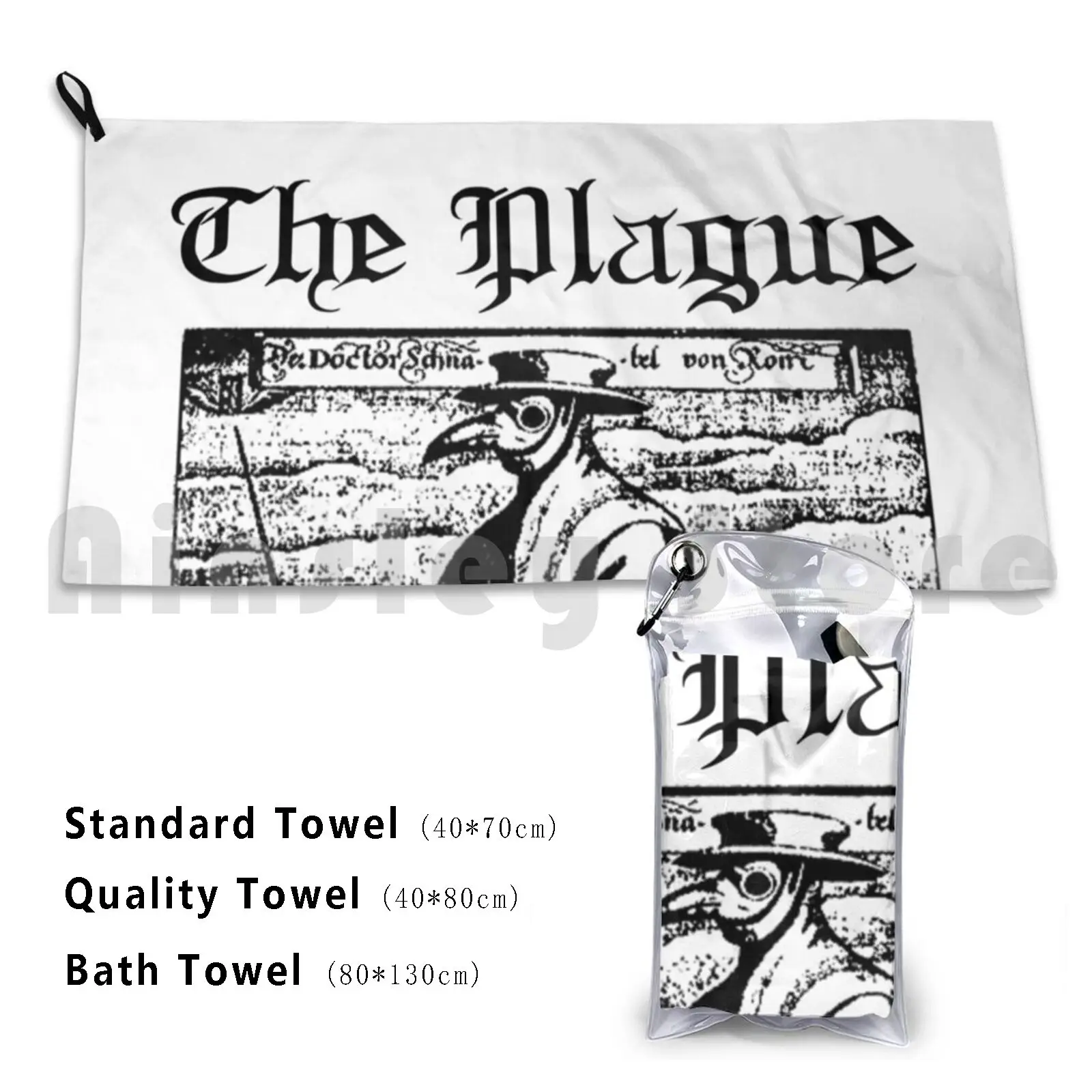 The Plague Beach Towel Quick Dry Quality Towel Goth Gothic Moonmausoleum Darkdreamsbooks Antic Medival Middle Ages