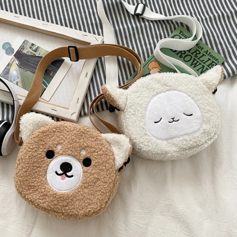 Bolso de hombro de felpa de dibujos animados para mujer, bandolera pequeña para teléfono y monedero, estilo Kawaii japonés, 2022