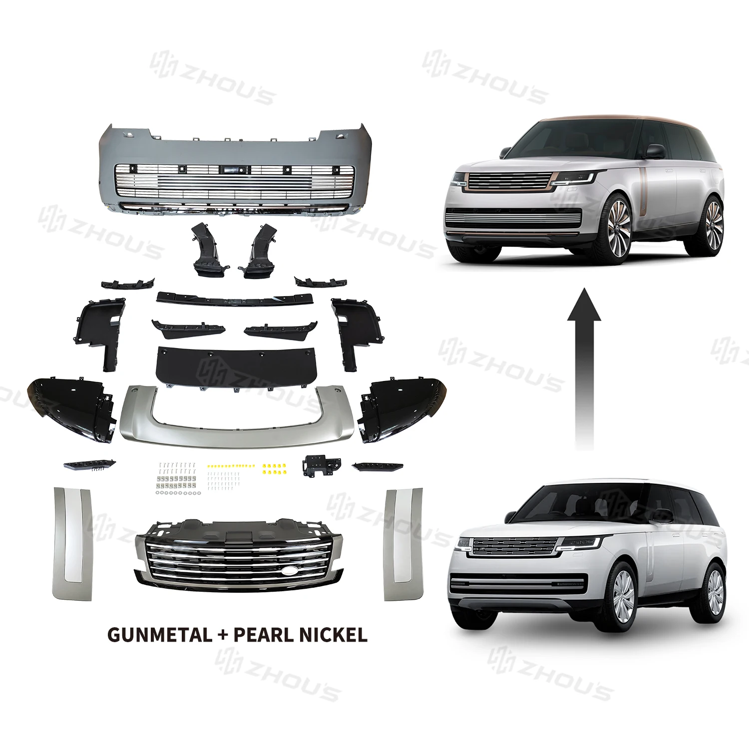 

Zhous Design Car Modification Accessories Sv Style Body Kit Grille Front Bumper Assembly Parts for Land Rover Range Rover 2023