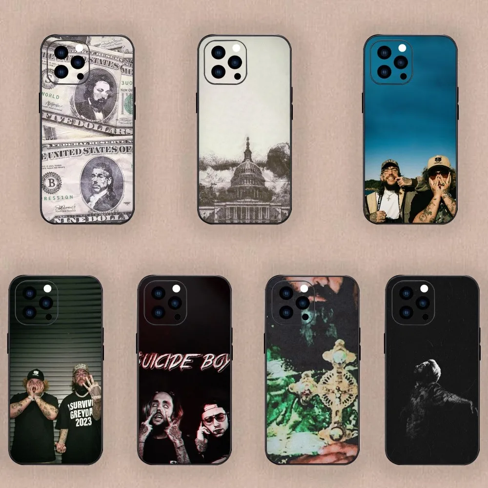 Singer $uicideboy$ Phone Case For iPhone Mini 11 12 13 14 15 Plus Pro Max XR XS Black Shell