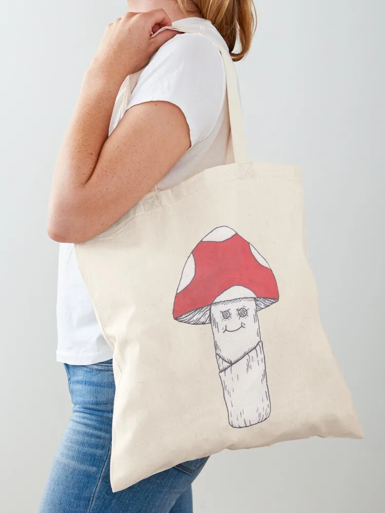 Happy red mush Tote Bag shopping cart bags tote bag university shopper bag women canvas