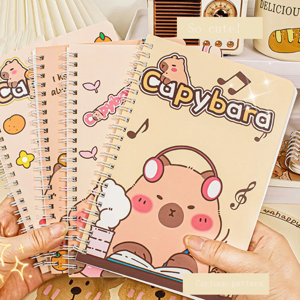 Mini Portable Notebook A5 Capybara Notebook Line Inner Pages Capybara Coil Notebook