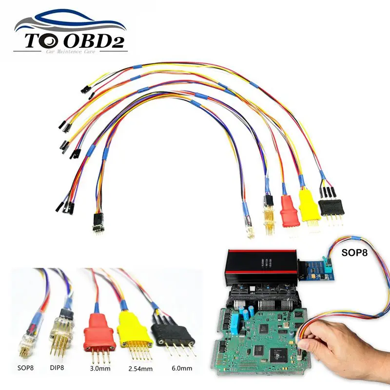 Newest OBD2 Probe Adapters Support for Xprog/IProg Programmer in-circuit ECU IProg 5pcs Probes OBD 2 Diagnostic Cable