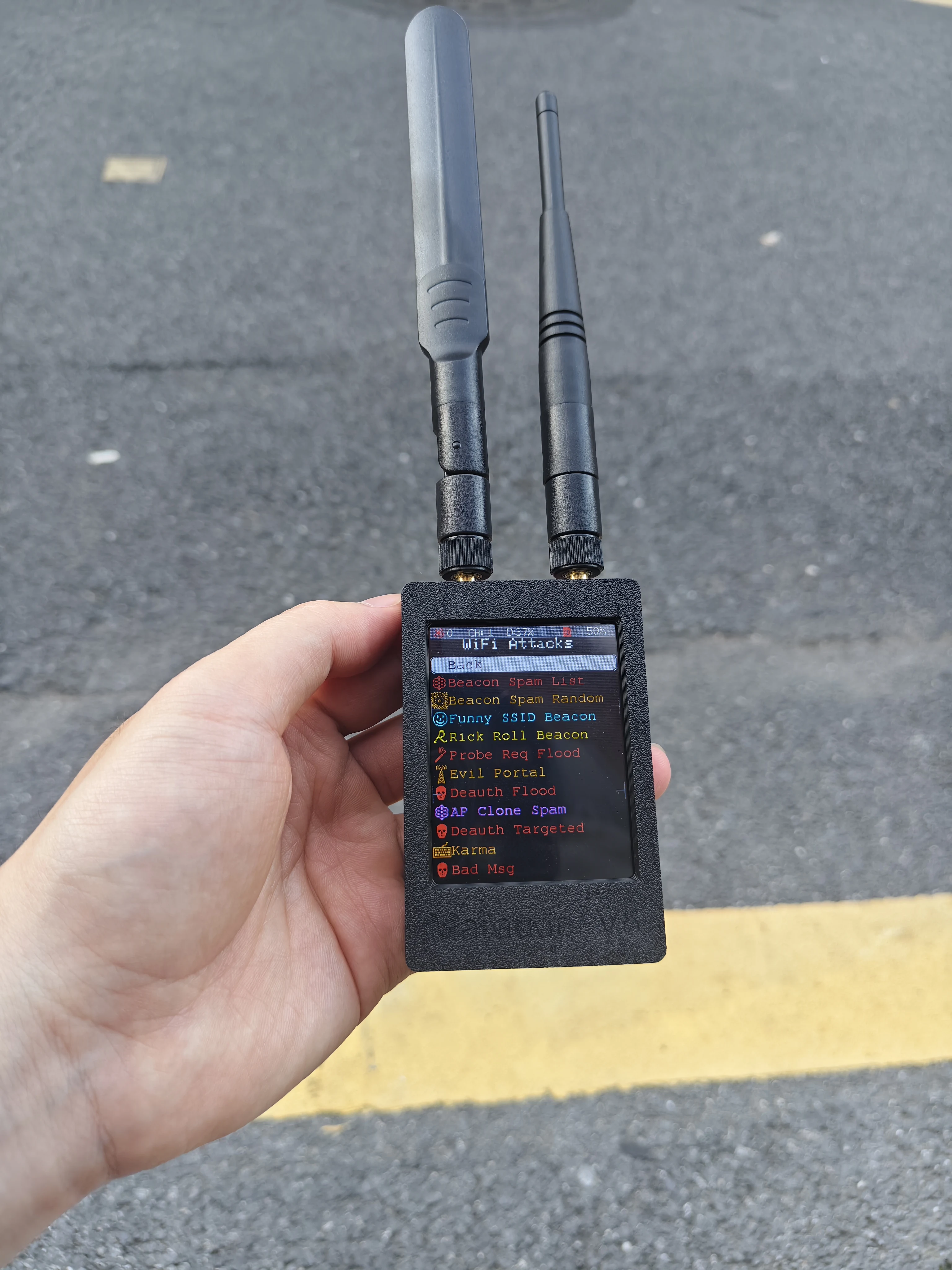 새로운 ESP32-C5 Wifi Marauder V8 장치 2.8인치 터치 디스플레이 듀얼 밴드 WiFi 블루투스 GPS 지원 2.4G 및 5G 신호 무선 도구