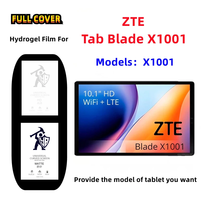 2pcs Matte Hydrogel Film For ZTE Tab Blade X1001 HD Tablets Screen Protector For ZTE Tab Blade X1001 10.1 inches Clear Film