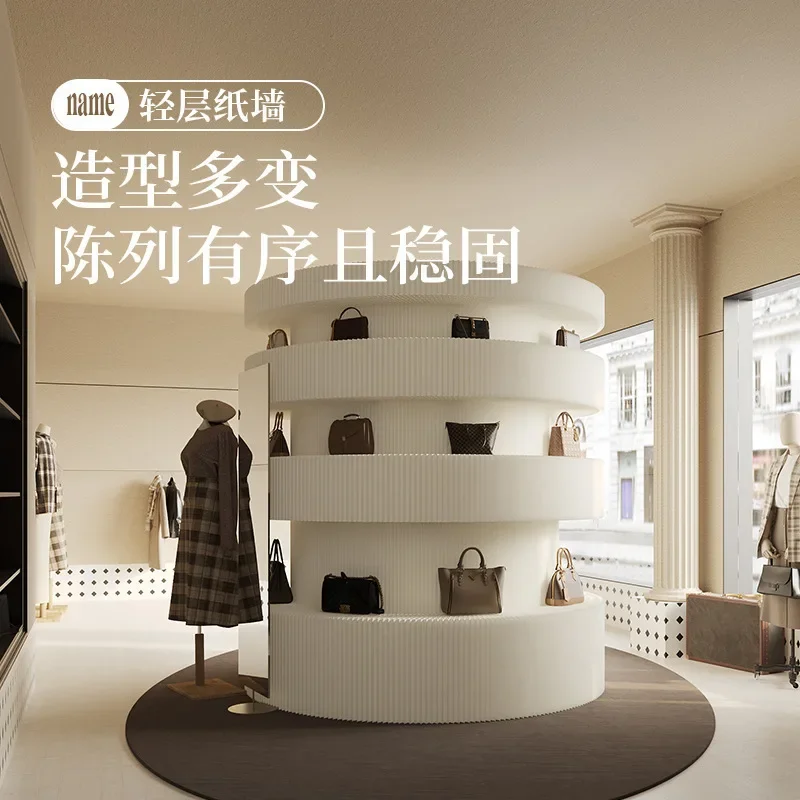 Display counter against the wall Product sample display Display stand Multi-layer art exhibition hall Company bookshelf telescop