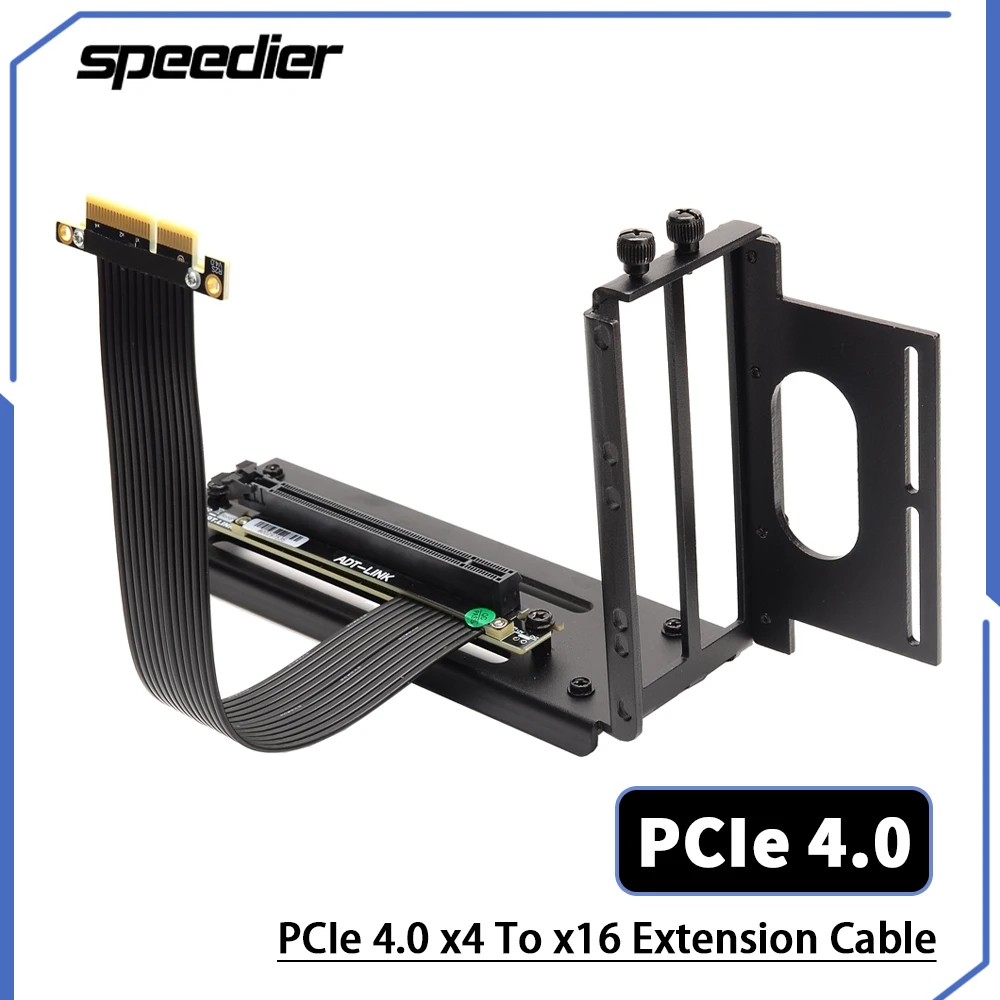 

Riser Black PCI Express 4.0 x4 To x16 Flexible Riser Cable Gen4 RTX 3090 Video Cards Extension Cable Vertical GPU+ Bracket