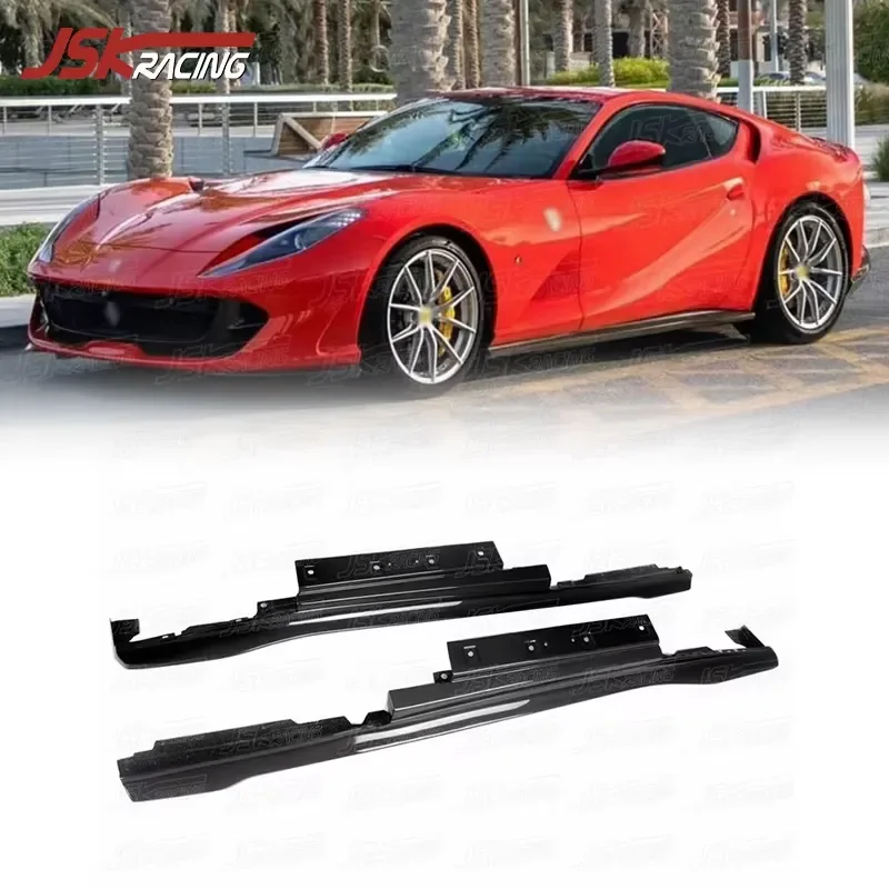 Mans Style Dry Carbon Fiber Side Skirts Side Skirt Fin for 2017-2020 Fer-ra-ri 812