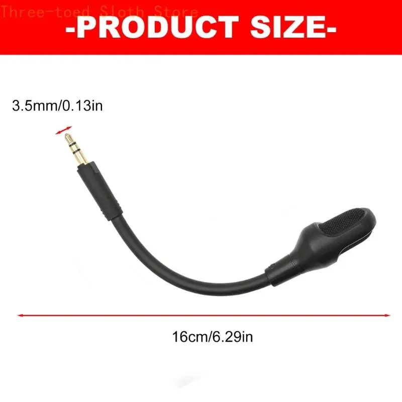 Schwarzer Schwanenhals-Boom-Mikrofon-Ersatz für V2Pro-Headsets für Gaming-Voice-Chats E74A – Detail 6