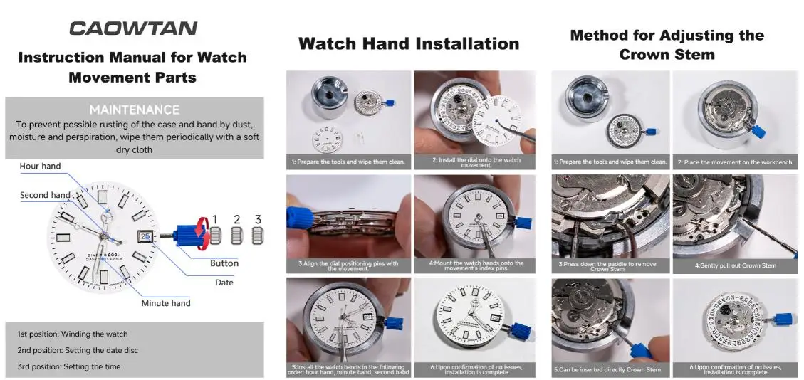 Japan/China NH35 Automatic Mechanical Movement High Accuracy 24 Jewels Mod Watch Replacement Genuine NH35A Date at 3:00
