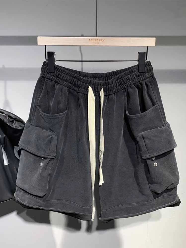 

Свободная мужская рабочая одежда, повседневные брюки большого размера, летние брюки в американском стиле ретро длиной пять четвертей с высокой талией, молодежные брюки...