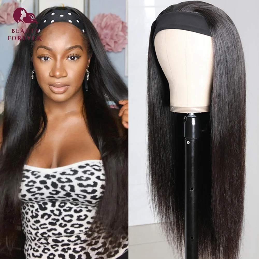 Clearance Sale Straight Headband Wigs Human Hair No Glue No Sew In Full Machine Made Body Wave Wig Brazilian Wigs Human Hair Wig