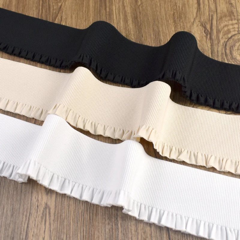 

5/8/10Yards 60mm Soft Ruffled Elastic Bands Underwear Bra Strap Rubber Band Clothes Belt Decor Stretch Tape Sewing Accessories