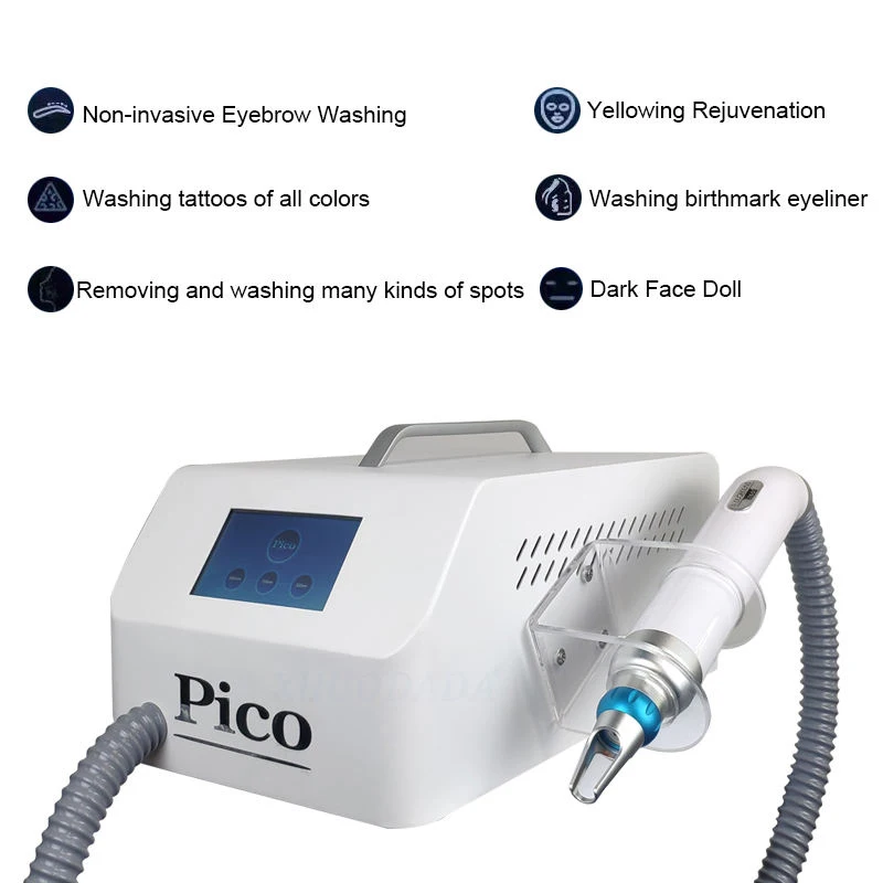 No Water Picosecond Q Switched Nd Yag Tattoo Removal Machine Non-invasive Eyebrow Washing Freckle Remove Black Doll Device