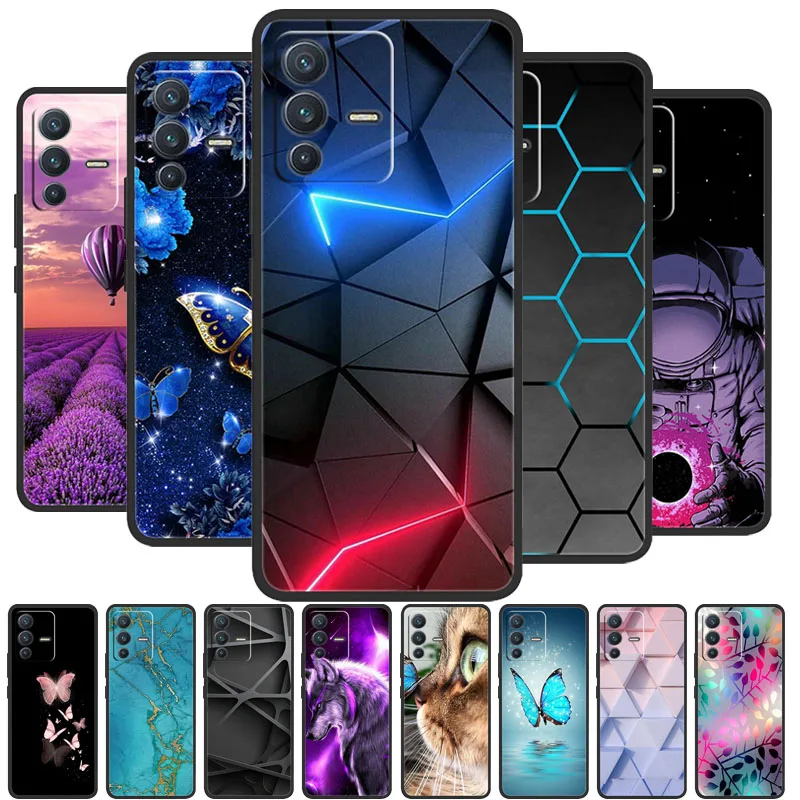 For vivo V23 5G Case V2130 Soft TPU Silicone Phone Cover For vivo V23 5G Cases Black Bumper V 23 Funda for vivoV23 Coque Shell