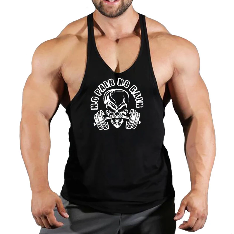 New Hot Sale Mens Printed Tank Top Breathable Cool Vest Running Shirt Cotton Tees Bodybuilding Singlet Fitness Sleeveless Gym