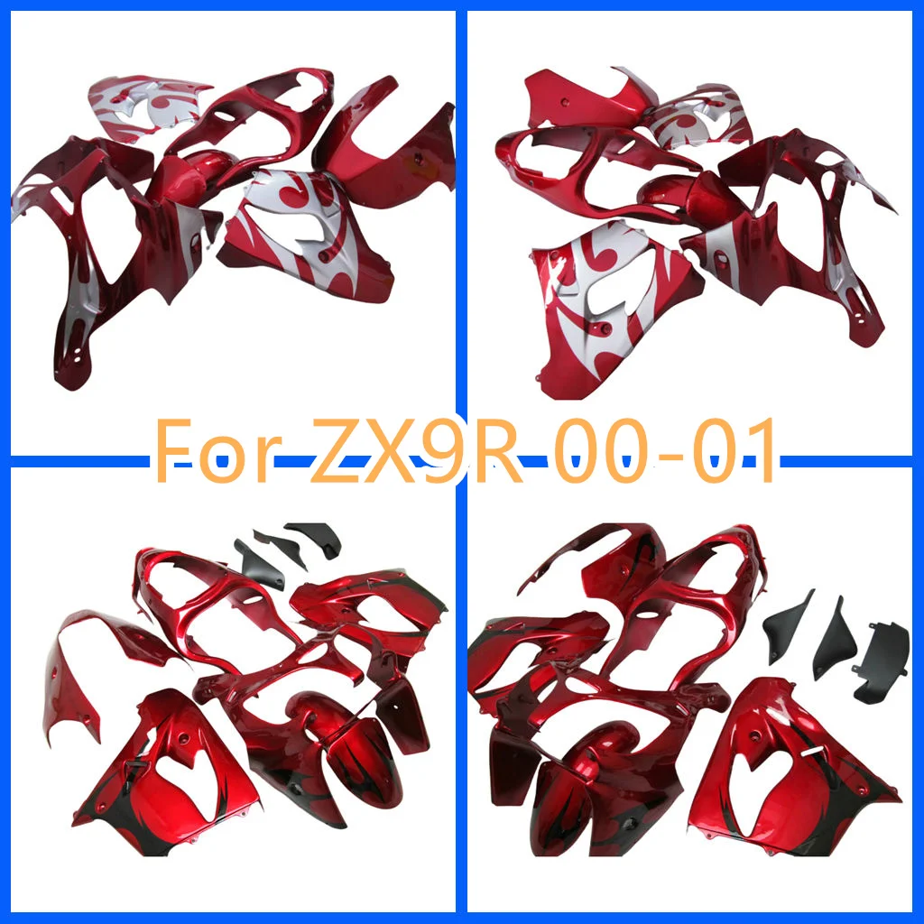 

Новый комплект обтекателей из АБС-пластика для Ninja ZX 9R 00 01 2000 2001 ZX9R ZX-9R, 100% подходит для ремонта кузова мотоцикла, запасные части