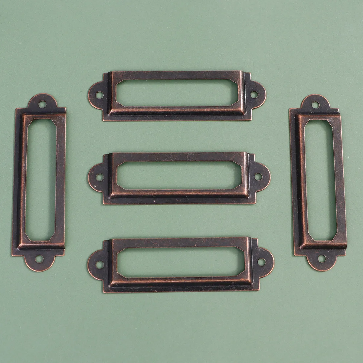 25pcs Retro Drawer Pull Labels Holder Tags for Cabinet Cupboard File Organizer – Vintage Style