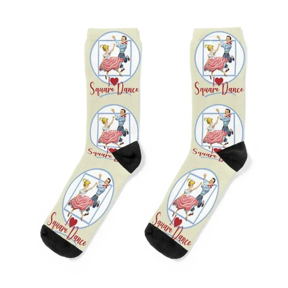 

I love Square Dance Socks golf Thermal man winter professional running Luxury Woman Socks Men's