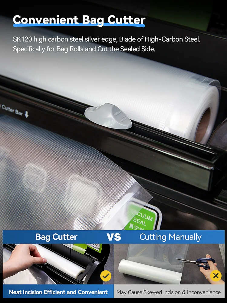 MAGIC SEAL MS1160 Food Vacuum Sealer Packaging Machine Home Professional Plastic Bag Sealer Automatic Commercial SealingMachine