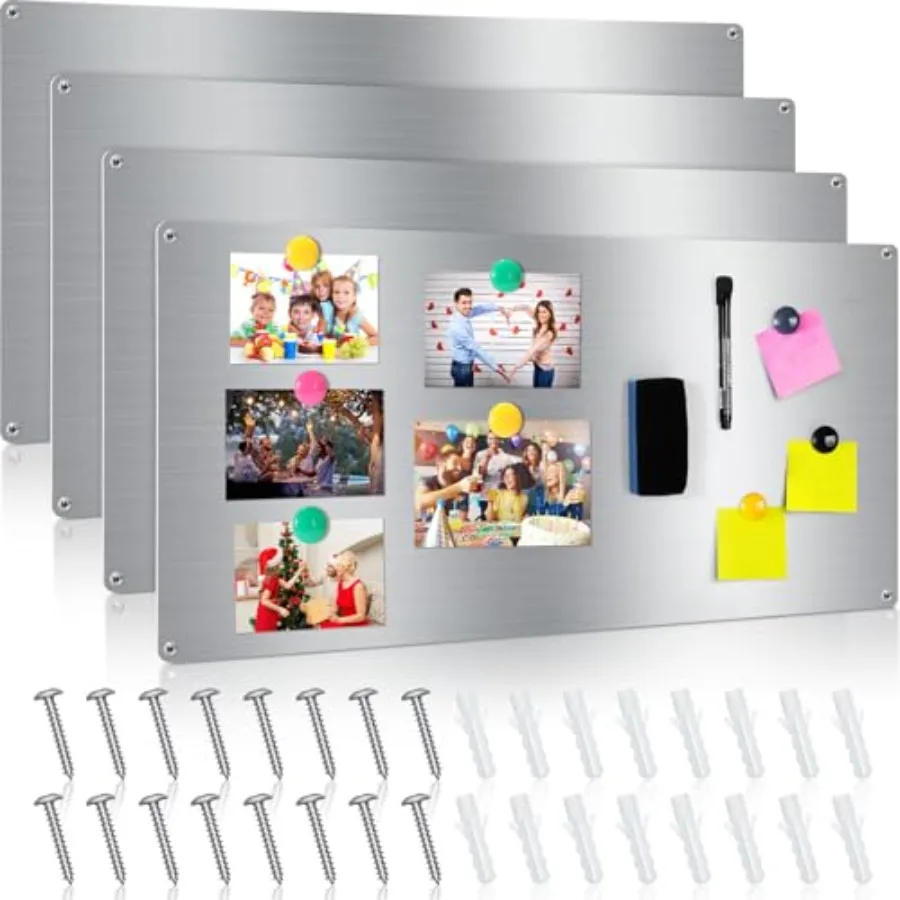 

Магнитная настенная доска для заметок 30 x 1 дюйм, из нержавеющей стали, с возможностью сухого стирания, с крепежными винтами, для дома, офиса, школы