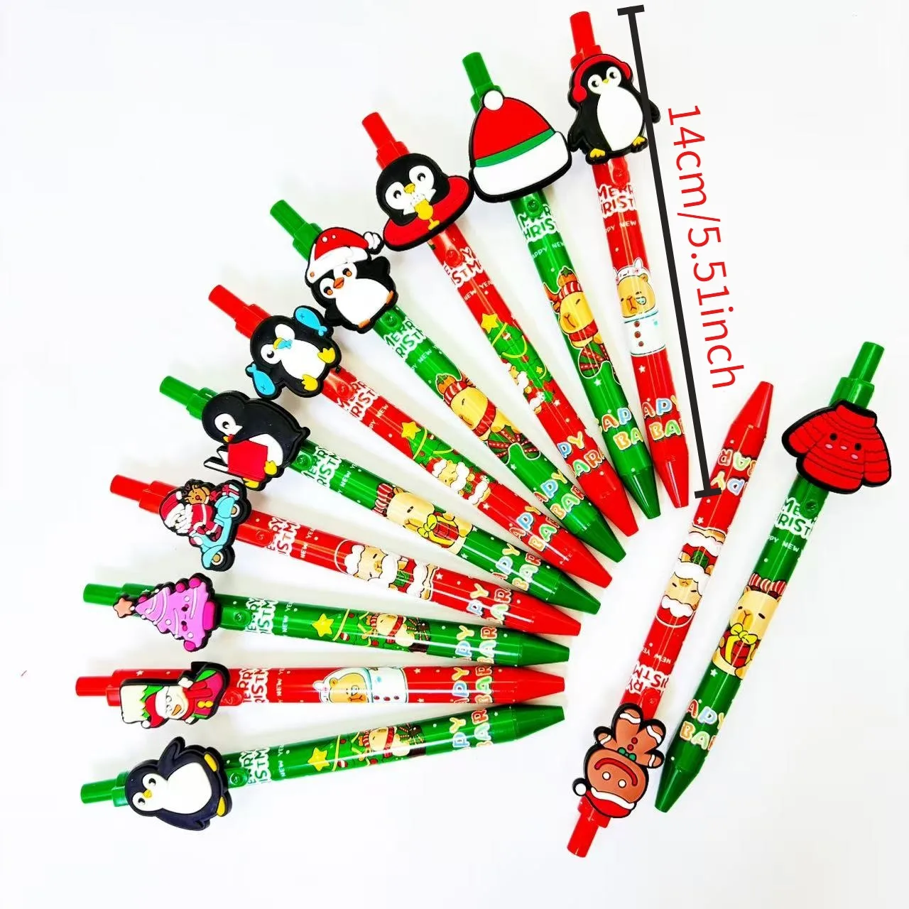 12pcs/24pcs Christmas Penguin themed ballpoint pen Christmas elements Little Penguin series limited edition writing gift pen