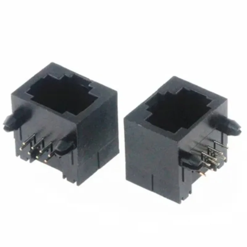 100PCS  RJ45 56 Plastic type 8P8C 8Pin 15mm PCB Right Angle Modular Female Network Socket LAN Wiring Harness Connector