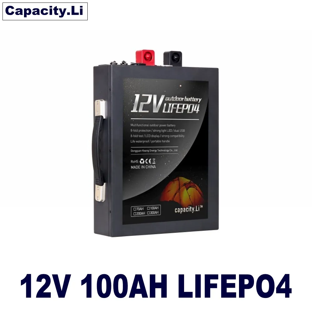 12 V100ah Lifepo4 Batterij Oplaadbare 70AH Lithium Ijzer Fosfaat Accu Met Bms Inverter AC220V 300W