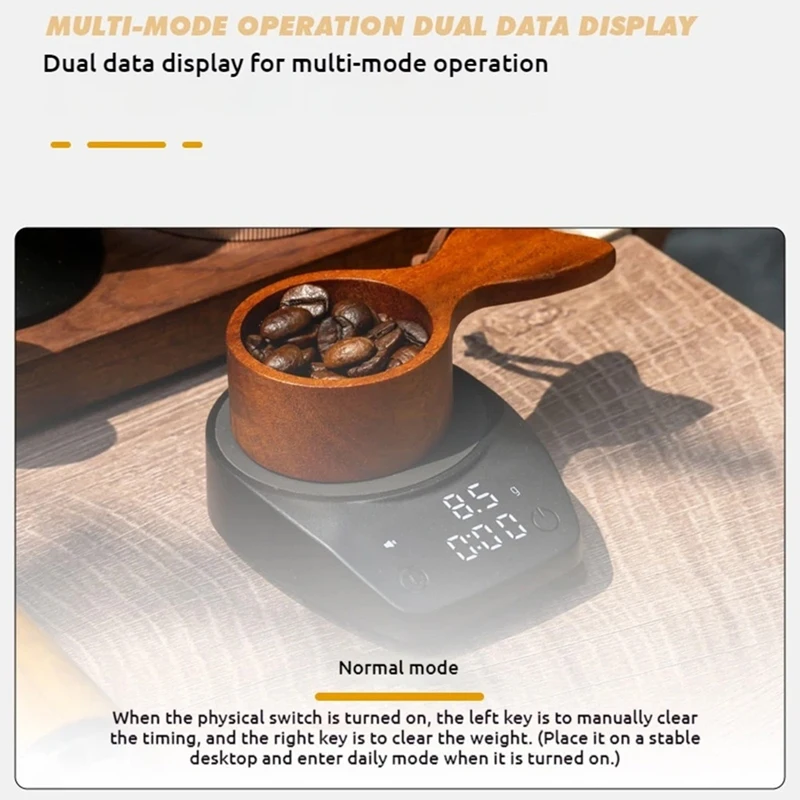 ABCA-Mini bilancia per caffè, bilancia per chicchi di caffè italiano, piccola bilancia elettronica impermeabile per caffè da cucina da 0,1 G