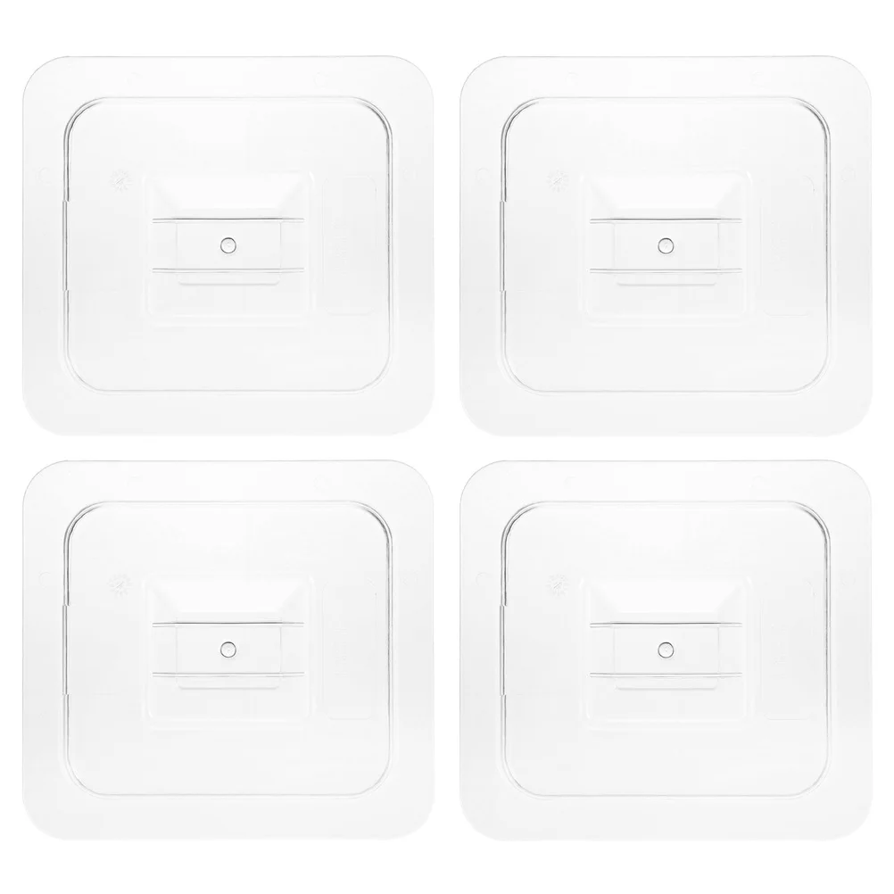 4pcs Food Protective Covers Transparent Snack Box Dust Covers For Fruits Candy Storage Container Restaurant Household Clear