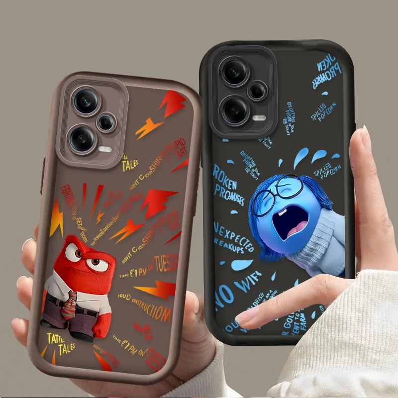 Disney Inside Out 2 Anger Sadness Phone Case for Xiaomi Redmi Note 13 12 11 Pro Plus 4G 5G 12S 11S 10S 10 9 9S 8 12C 13C A3 Etui