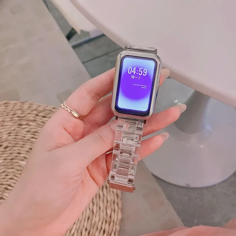 Transparent Resin Strap for Fitbit Versa 3 4 Sense 2 Versa4 Versa3 watch Replacement Band Women Men Bracelet