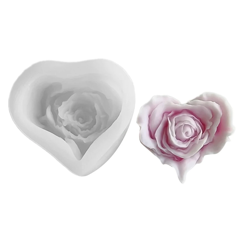 Ornaments Molds Heart Rose Statue Molds Silicone Mold for Crafting