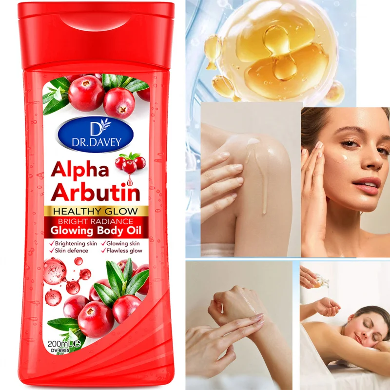 200ml DR.DAVEY Alpha Arbutin Body Oil Skin Care Suitable for All Seasons Moisturizes Skin Large Volume Full-Body Essential Oil