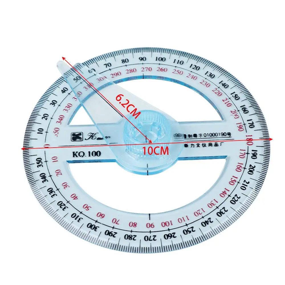 Portable Durable Drafting Supplies 360 Degree Office Measuring Tool Protractor Ruler Pointer