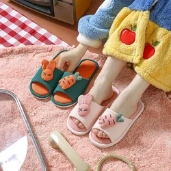 Pantofole per bambini dei cartoni animati pantofole da interno per bambini in lino morbido per genitori domestici pantofole da pavimento antiscivolo a bocca di pesce per bambini