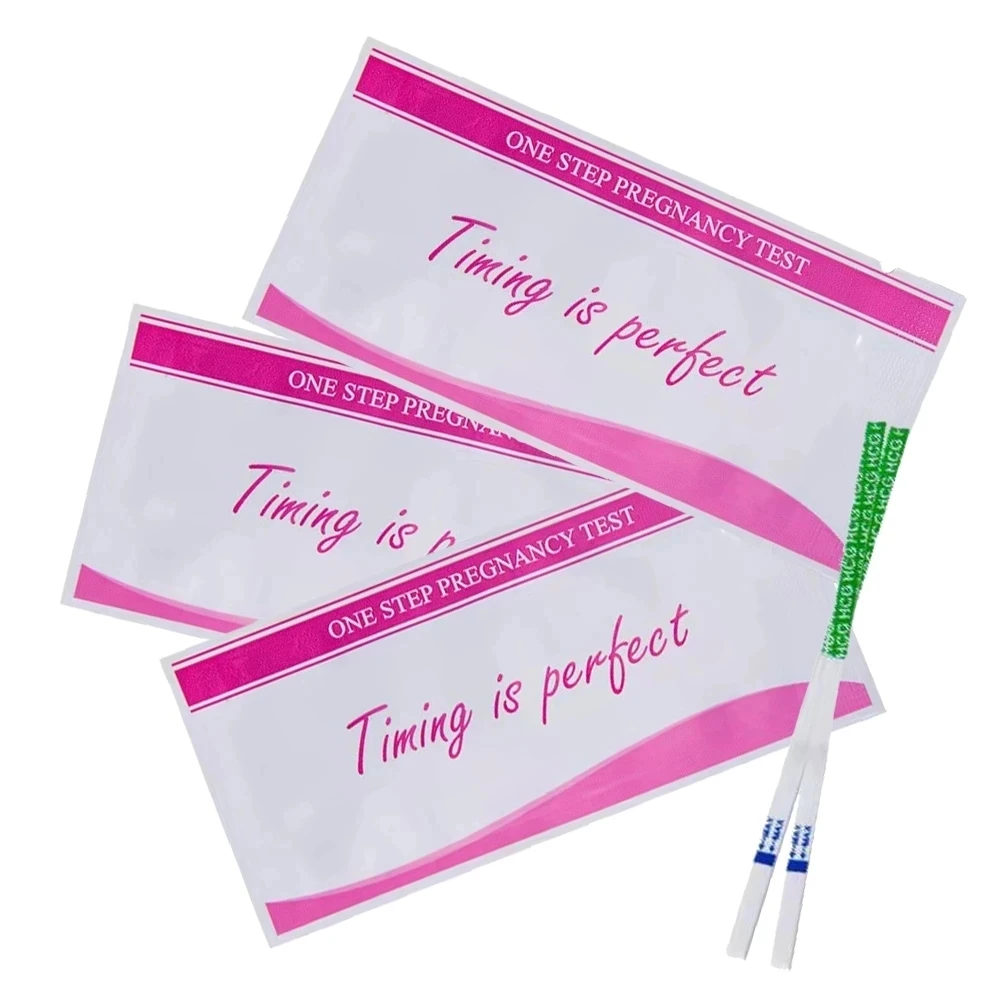 10PCS HCG Pregnancy Test Strips Over 99% Accuracy Self-check Privacy Urine Measuring Kit Adult Women Home HCG Testing Paper