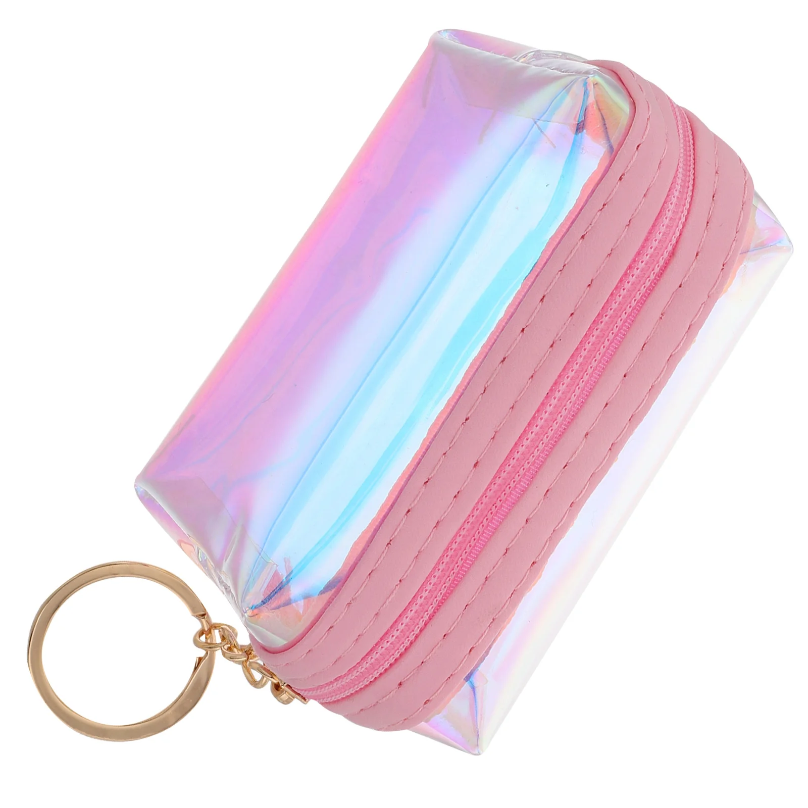

Transparent Coin Purse Keychain Mini Clear Bag Wallet Lightweight Compact PVC Zinc Alloy Multifunctional Iridescent Pouch