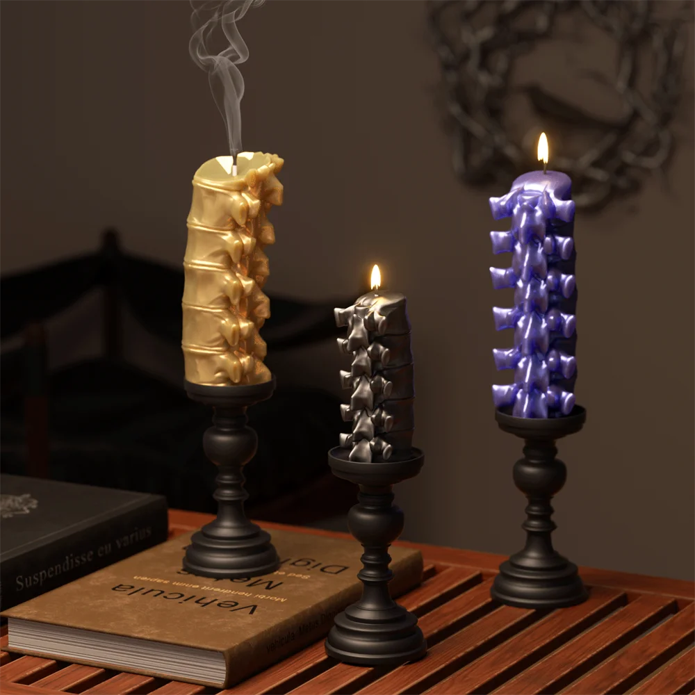 

Nicole Spooky Spine Silicone Molds for Candles Aromatic Candle Making Supplies DIY Handmade Halloween Home Ornaments