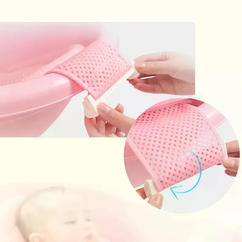 Newborn Adjustable Bathtub Pillow Seat Cushion Cross-shaped Anti-slip Baby Bath Net Mat Children Bathtub Shower Cradle Bed Seat