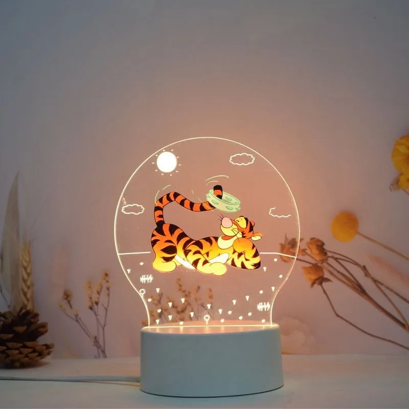 Winnie the Pooh animation peripheral cartoon 3D table lamp LED night light bedroom decoration lamp children's Christmas gift