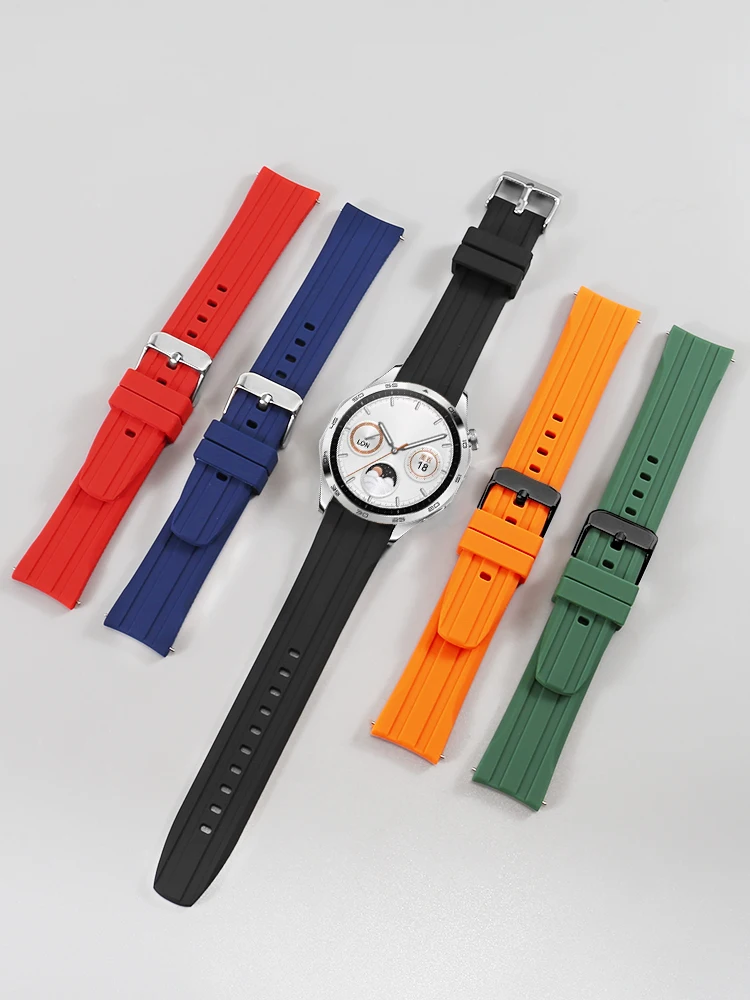 Silicone Watch Strap Substitute GT4/GT3 Watch4 Pro/ Extraordinary Master Series Arc Interface Rubber Watchband With 20/22mm