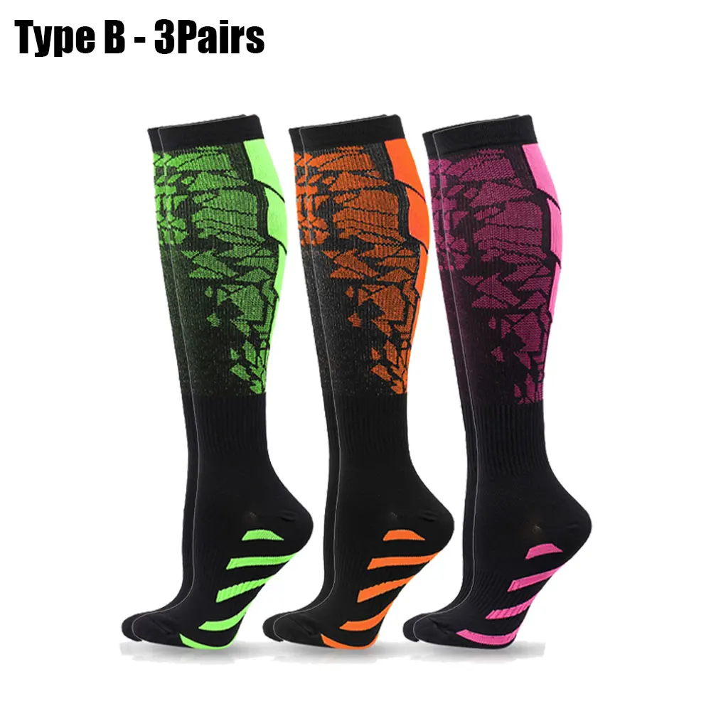 1/3/6 paar Sport Compressiekousen Verpleging Dames en Heren Kousen Verpleging Wandelen Reizen Vliegsokken Hardlopen Fitness Sokken